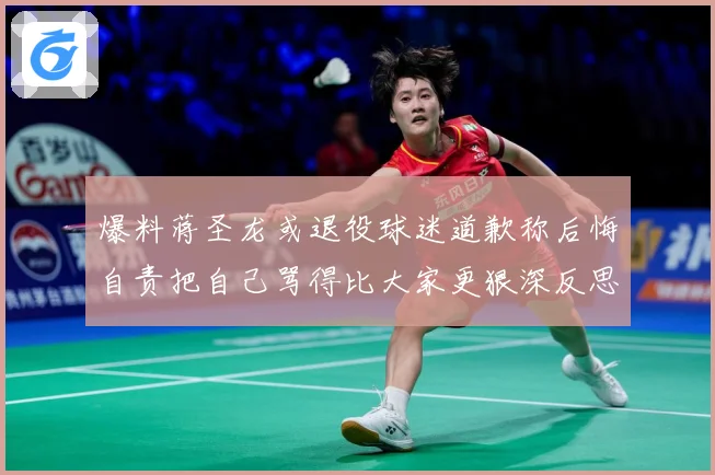 爆料蒋圣龙或退役球迷道歉称后悔自责把自己骂得比大家更狠深反思成长观察：最新赛事动态与深度分析
